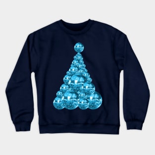 Boogie Blue Disco Ball Christmas Tree Crewneck Sweatshirt